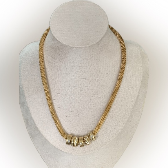 Christian Dior Gold-Plated Necklace With Crystal Accents